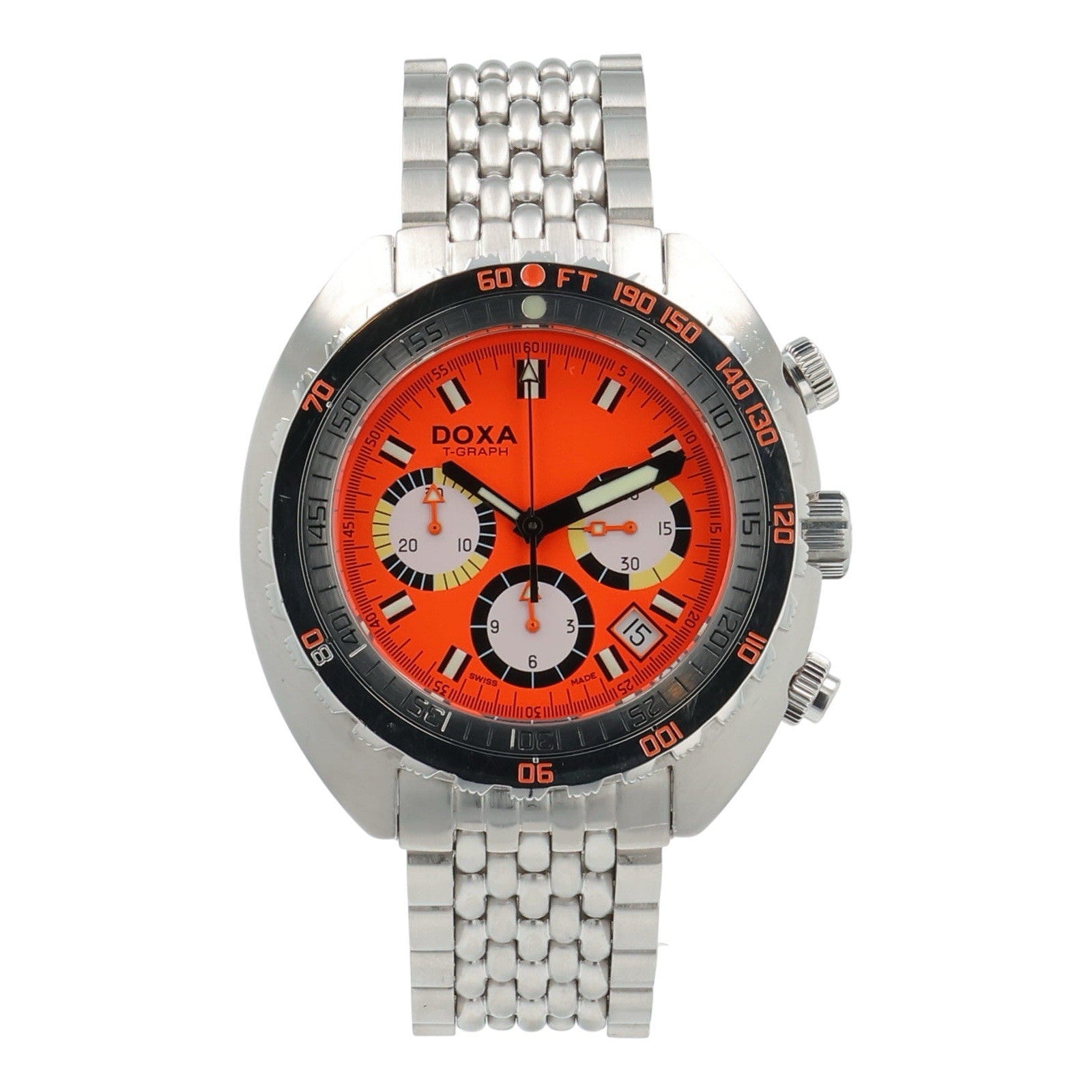 Doxa T-Graph Stainless Steel Orange Dial 43mm Automatic Mens Watch 805.10.351.10
