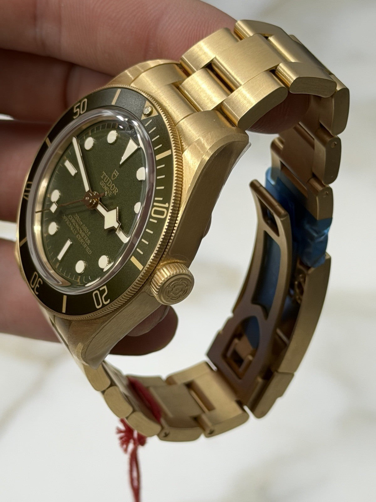 Tudor Black Bay 18k Yellow Gold Green Dial Automatic Men's Watch 79018V