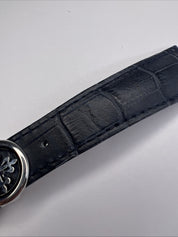 Authentic 21mm Blue Leather Patek Philippe Strap Band 16mm Steel Deployant Clasp