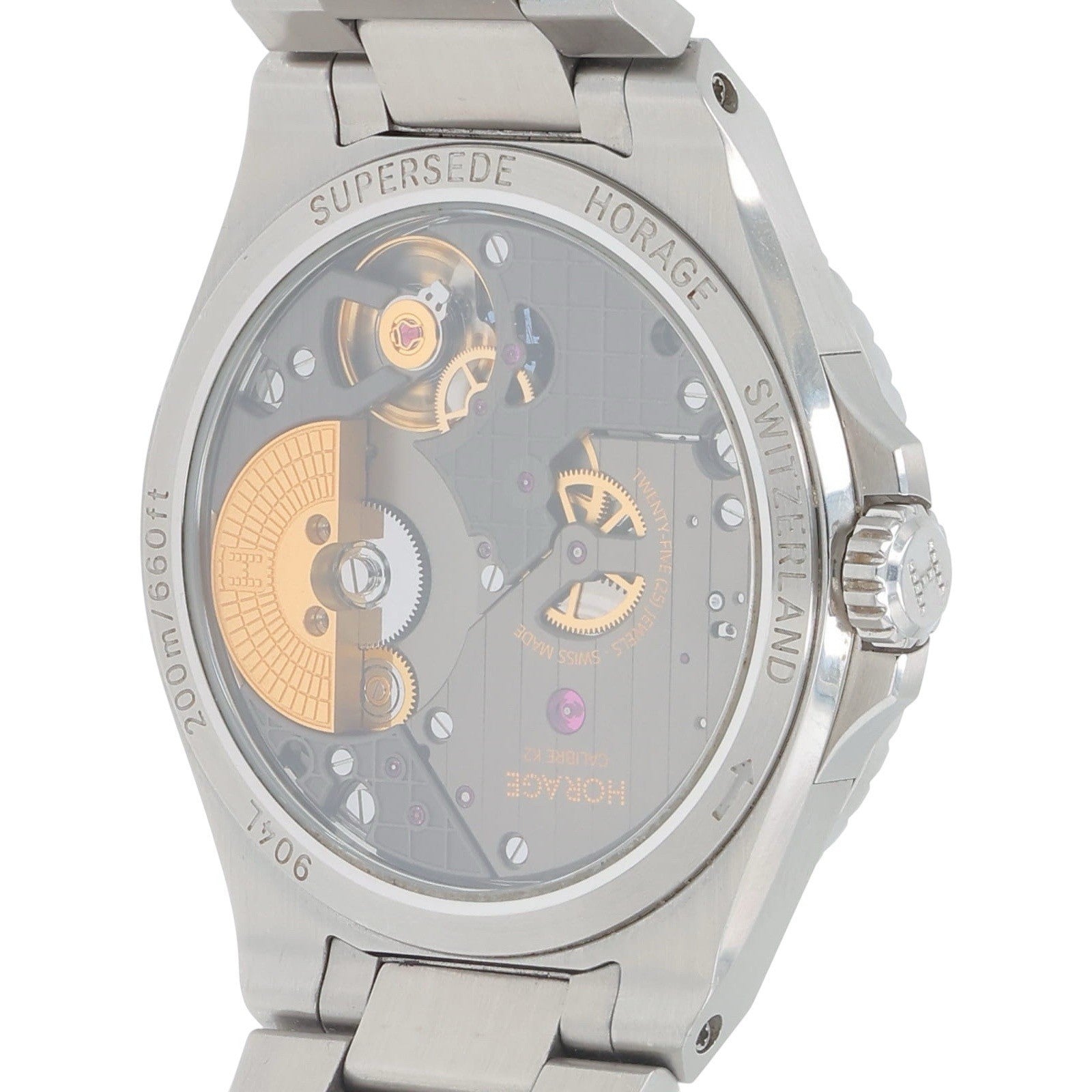 Horage Supersede K2-GMT Stainless Steel Silver Dial 39.5mm Auto Mens Watch