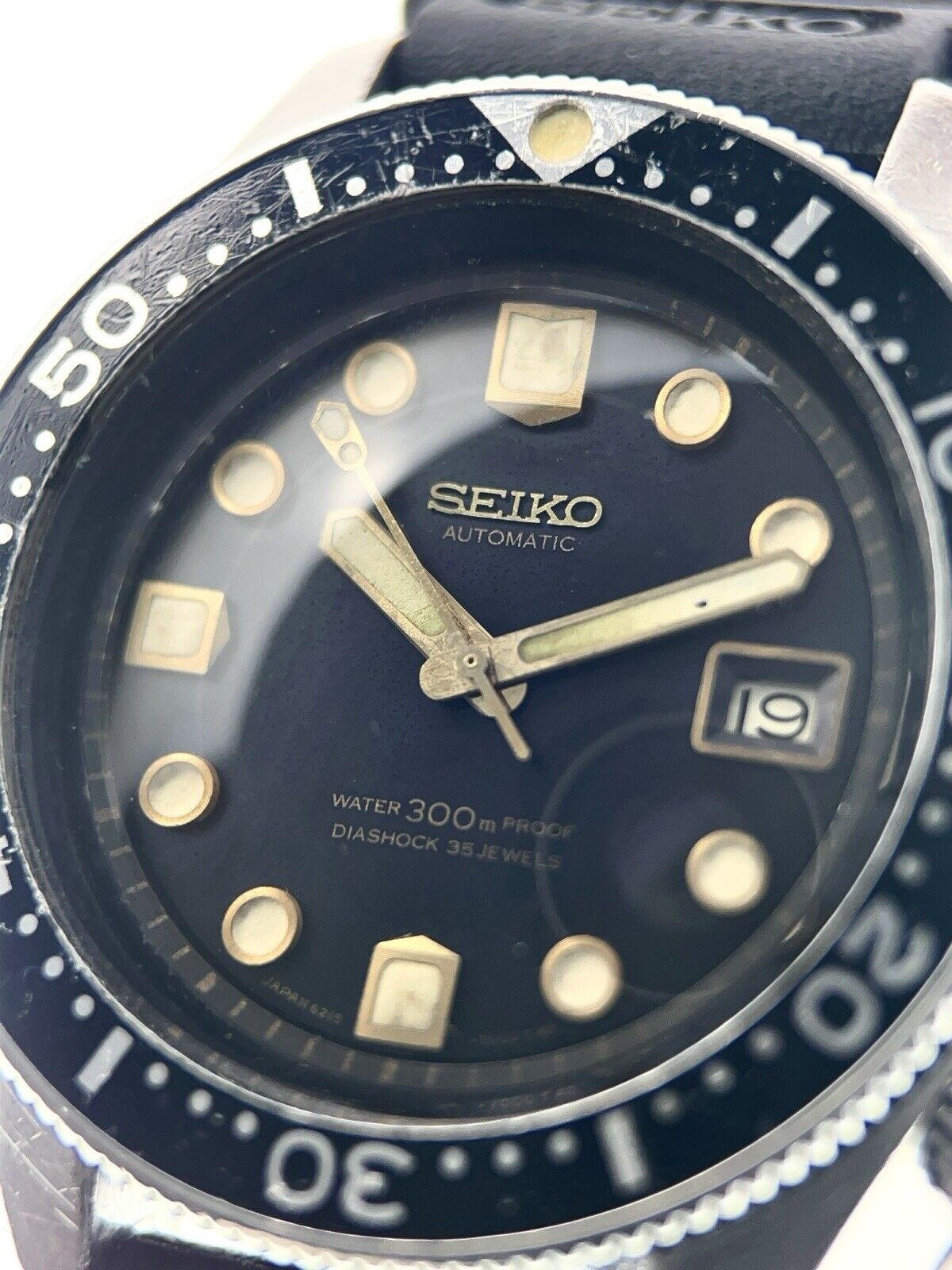 Seiko Stainless Steel Black Dial 44mm Automatic Movement Men’s Watch 6215-7000