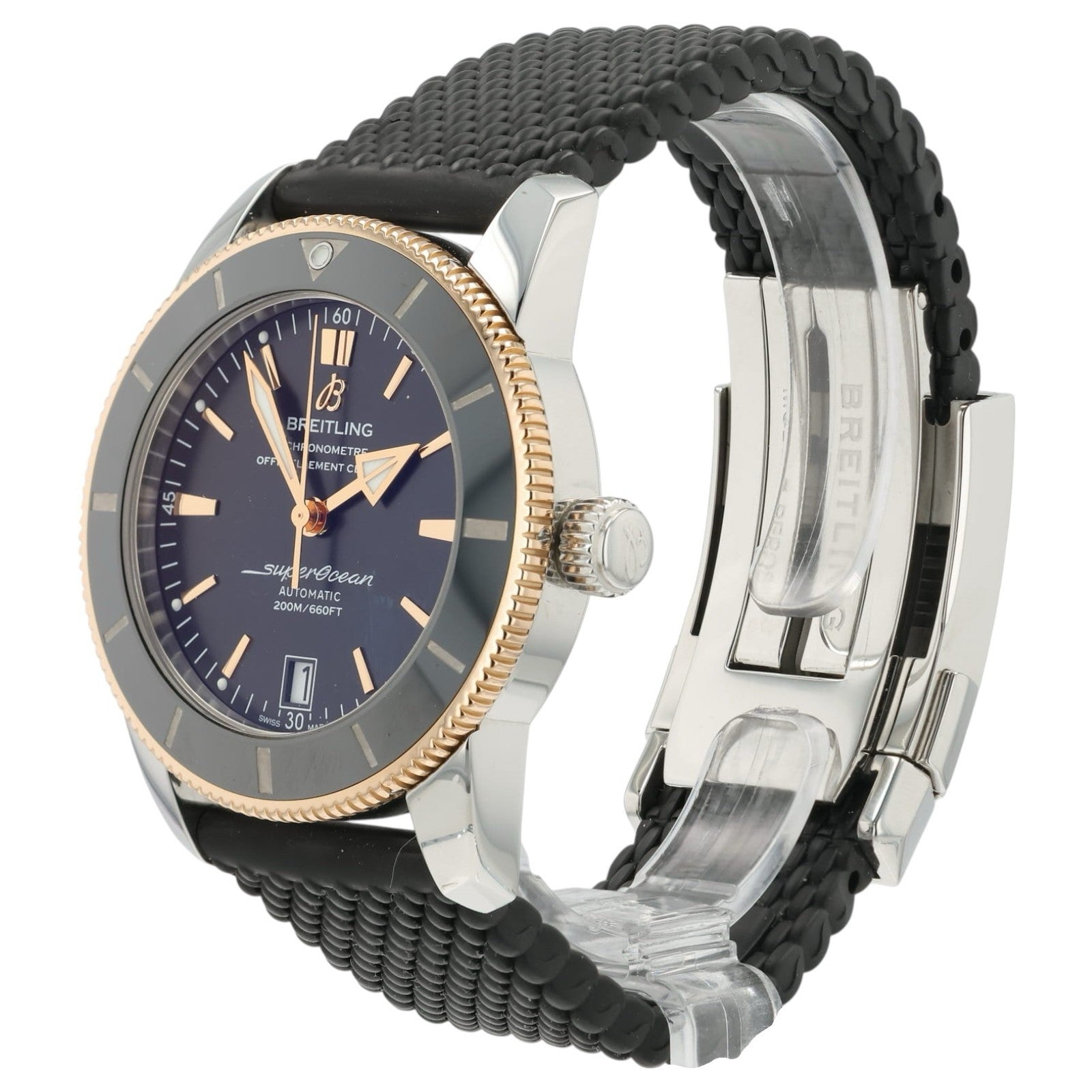 Breitling SuperOcean Heritage II Black Dial Steel & Rose Gold 42mm Mens UB2010