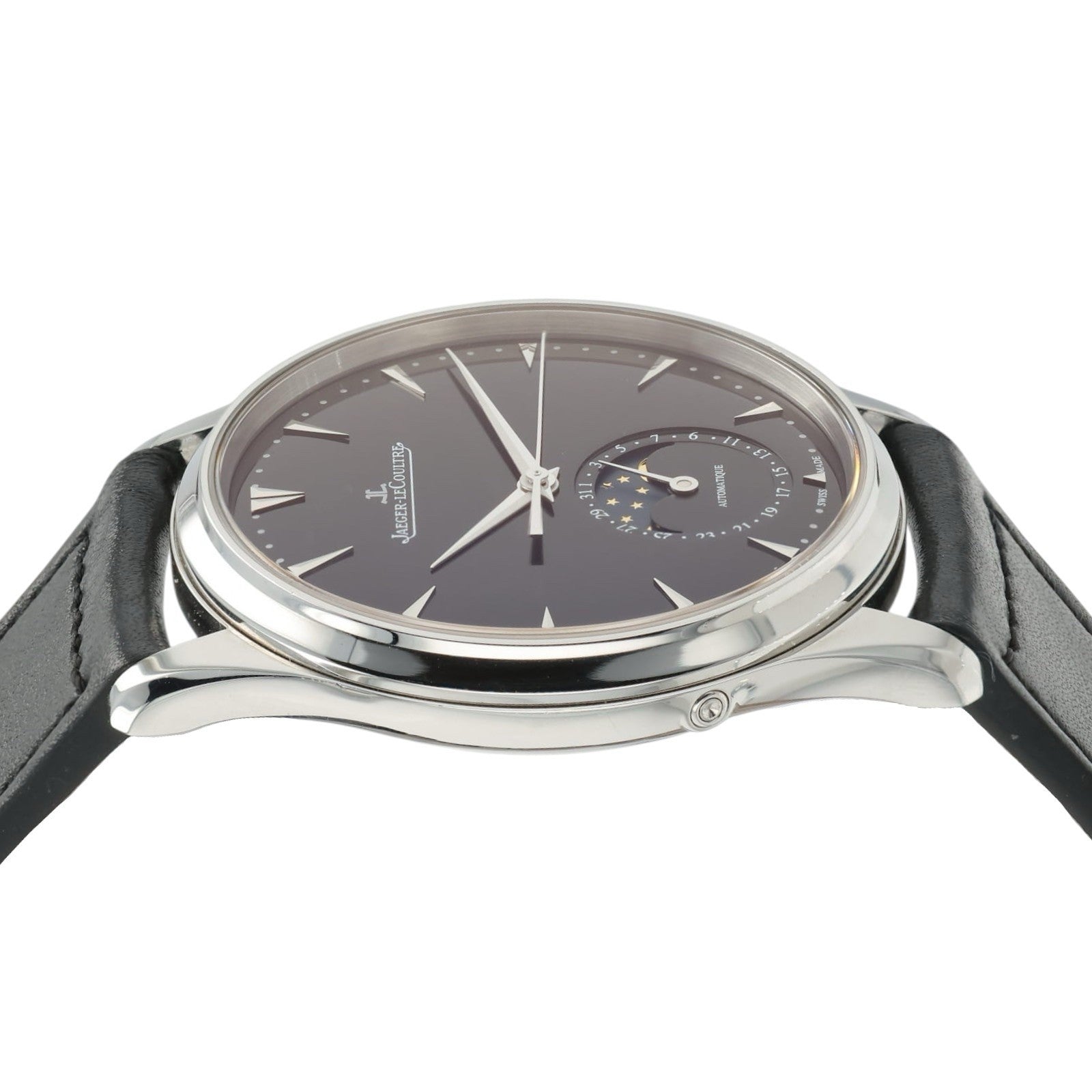 LeCoultre Ultra Thin Moon Black Dial Stainless Steel 39mm Auto Watch Q1368470