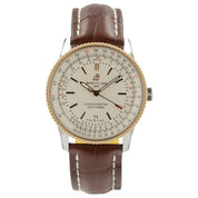 Breitling Navitimer Silver Dial 18k Rose Gold 41mm Automatic Mens Watch U17326