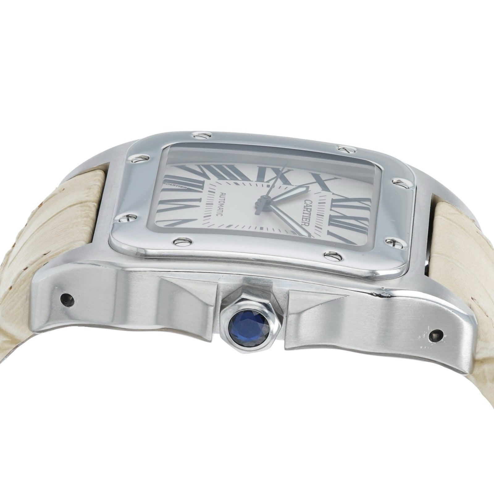 Cartier Santos Silver Dial Stainless Steel 38mm Automatic Men’s Watch W20073X8