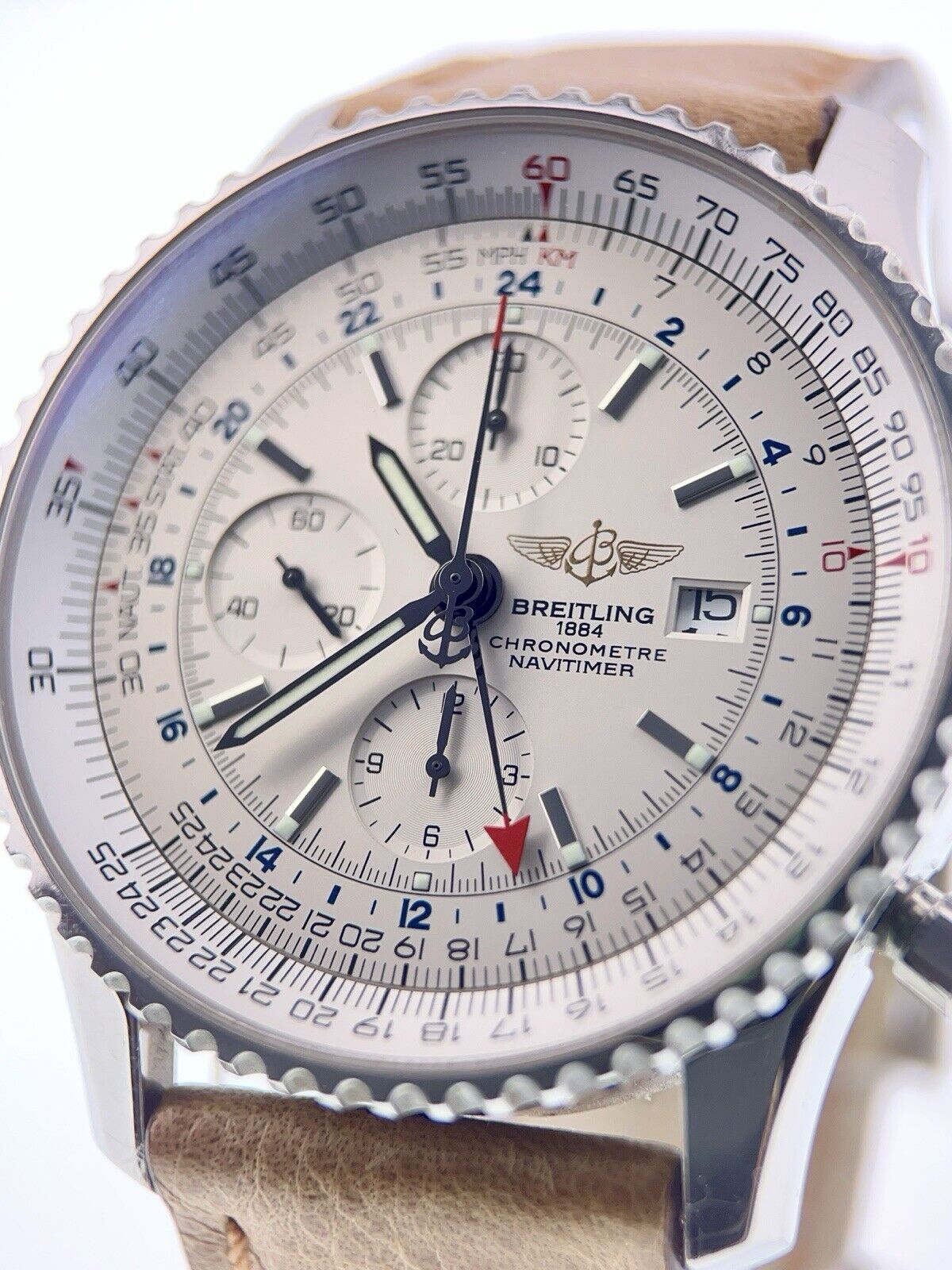 Breitling Navitimer World Steel Cream Dial 46mm Automatic Men’s Watch A24322