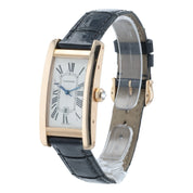 Cartier Tank Americaine 18k Rose Gold Silver Dial 26mm Auto Mens Watch W262003