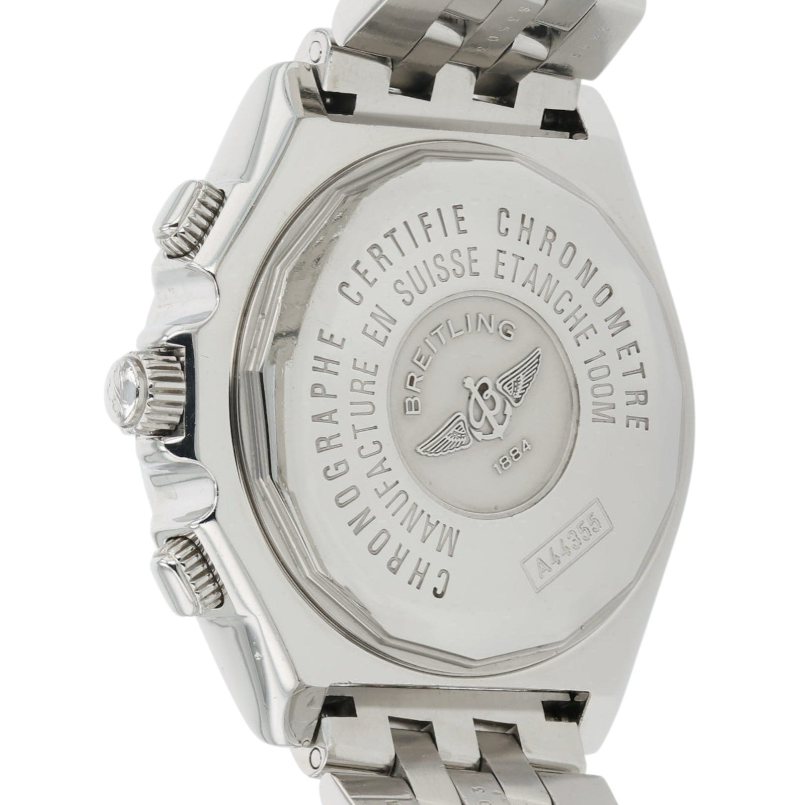 Breitling Chronomat Stainless Steel White Dial 44mm Automatic Mens A44355