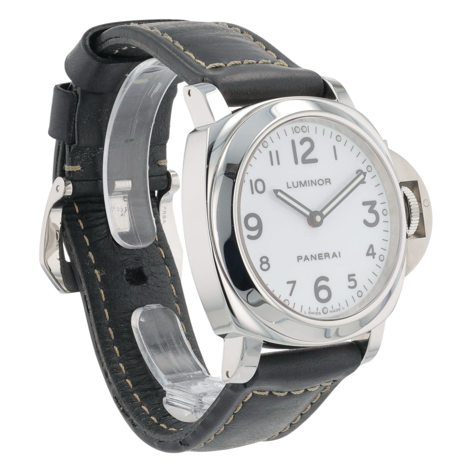 Panerai Luminor Base Stainless Steel White Dial 44mm Manual Wind Mens PAM00114
