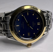 Omega 168.1501 Seamaster 18K Gold Bezel & Steel Quartz 36mm Bracelet Watch