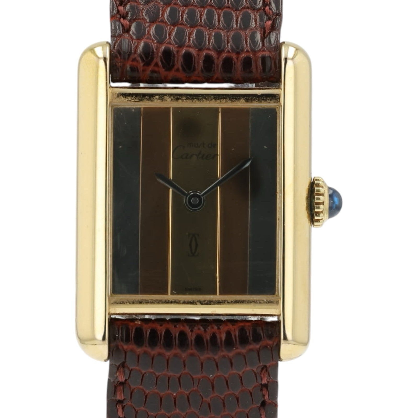 Must De Cartier Tank Multi Color Trinity Dial Vermeil Case 20.5mm x 28mm Manual