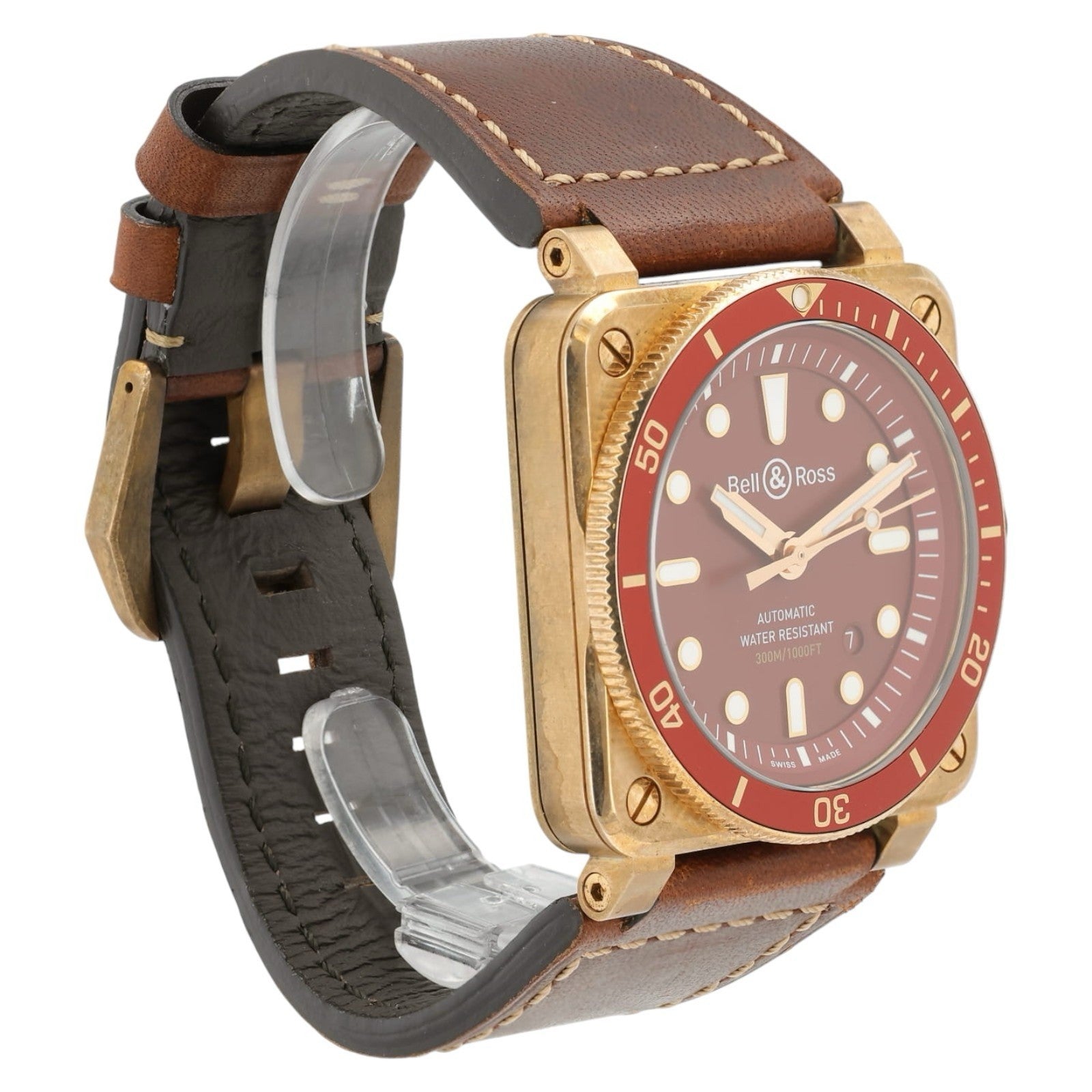 Bell & Ross BR03 Red Dial Bronze 42mm Automatic Movement Men’s Watch BR03-92