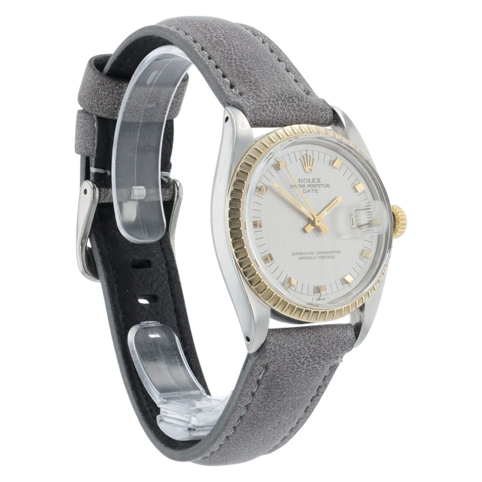 Rolex Date Silver Dial Gold And Steel Silver Dial 34mm Automatic Mens Watch 1505