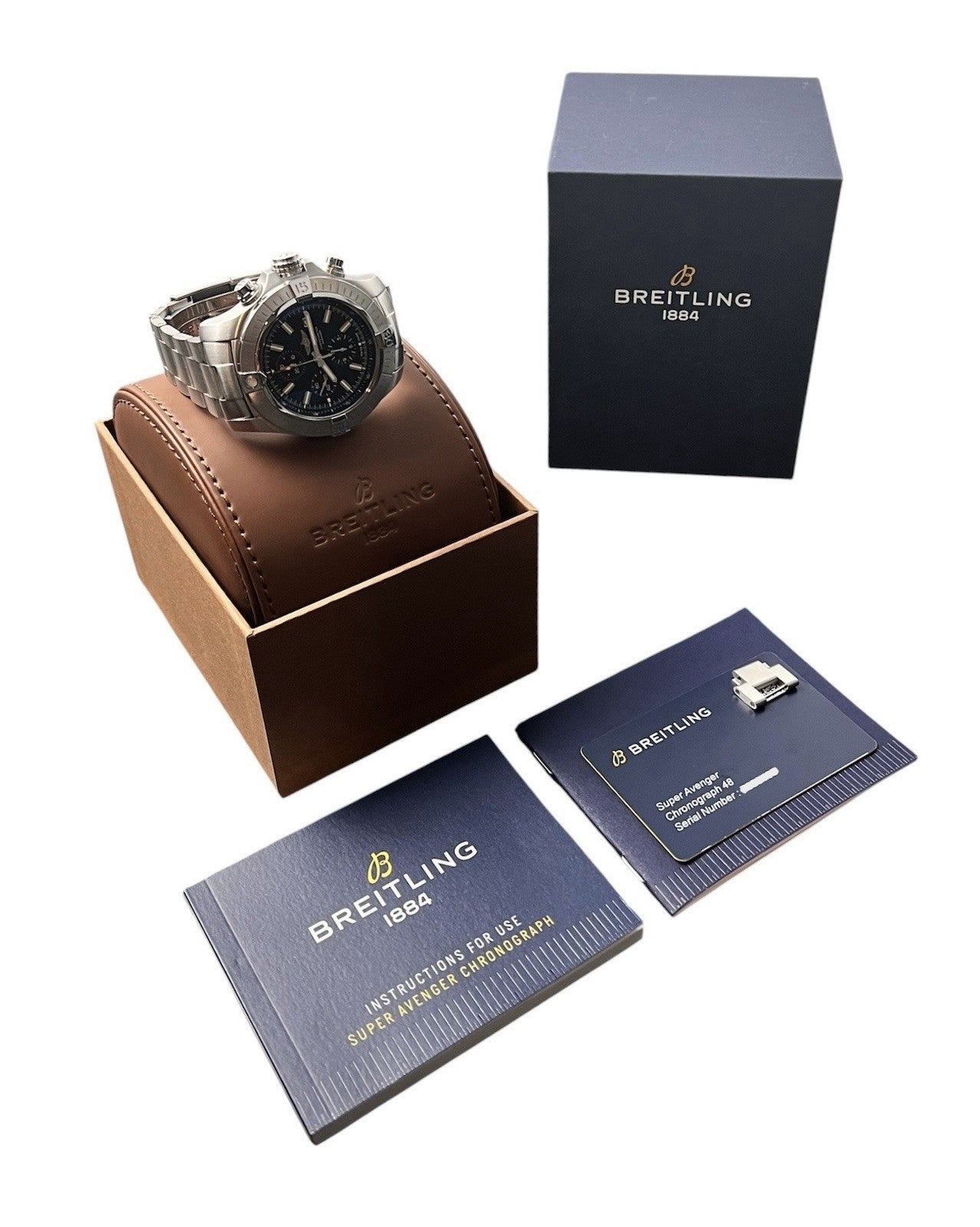 Breitling Super Avenger Black Dial Stainless Steel 48mm Automatic Men’s A13375