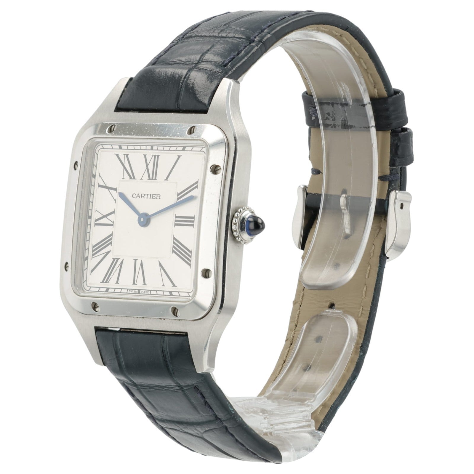 Cartier Santos Dumont Silver Dial Stainless Steel 31mm Quartz Mens WSSA0022