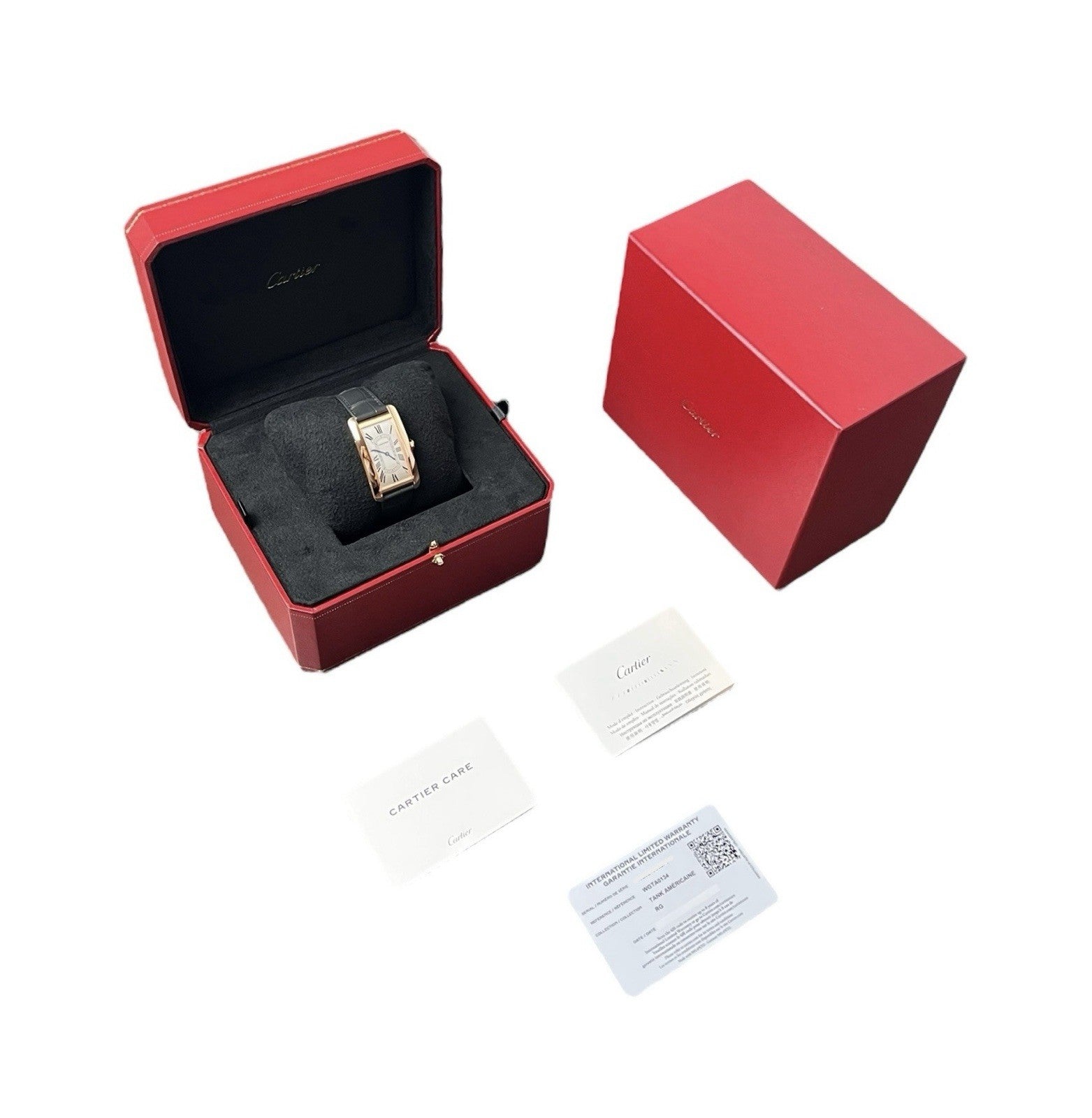 Cartier Tank Americaine Silver Roman Dial 18k Rose Gold Auto Watch WGTA0134