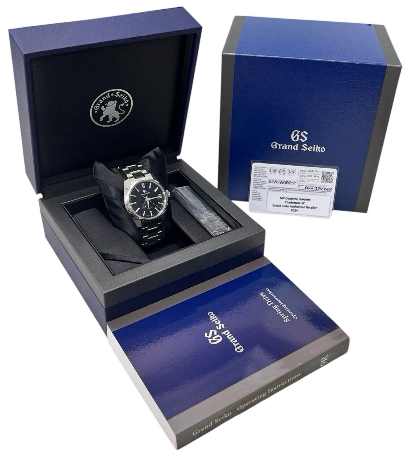 Grand Seiko Heritage Stainless Steel Blue Dial 40mm Automatic Mens SBGA375