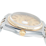Rolex Oysterquartz Steel & Gold Champagne Dial 36mm Quartz Movement Mens 17013