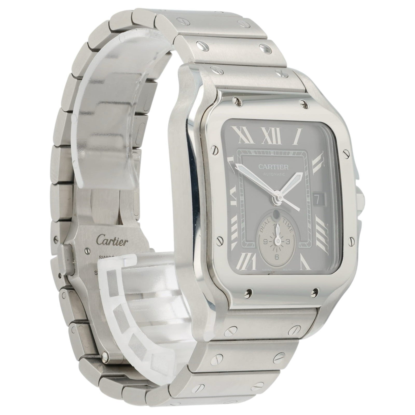 Cartier Santos Dial Time Gray Dial Steel 40.2mm Automatic Men’s Watch WSSA0076