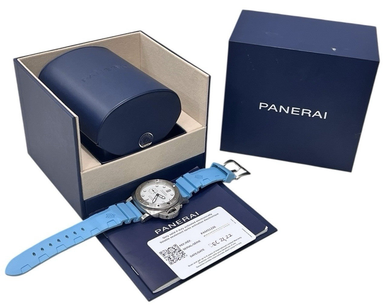 Panerai Submersible Steel White Dial 44mm Automatic Movement Mens Watch PAM01226