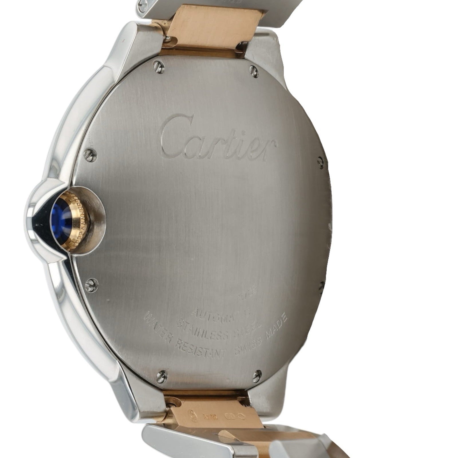 Cartier Ballon Bleu Silver Dial Rose Gold & Steel 42mm Automatic Mens W6920095