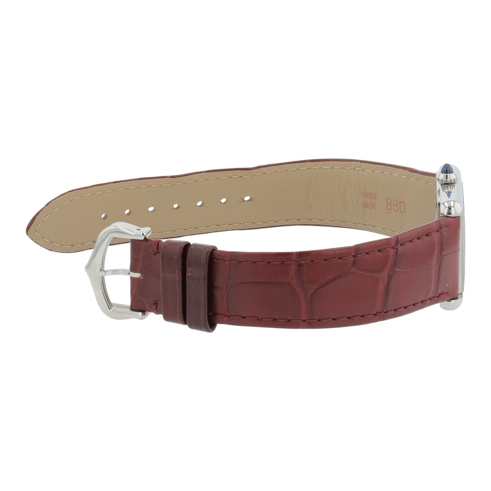 Cartier Tank Stainless Steel Red Dial 25mm Quartz Men's Watch WSTA0054