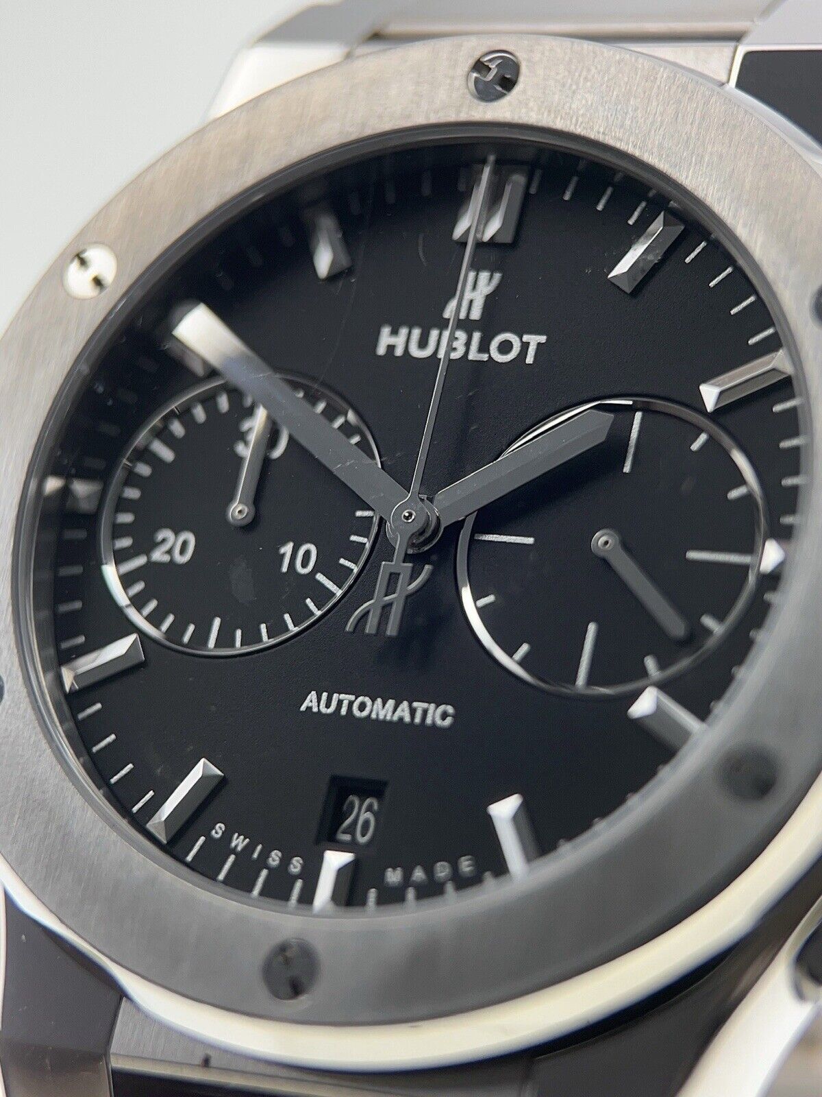 Hublot Classic Fusion Chronograph Titanium Black Dial 45mm Watch 520.NX.1170.NX