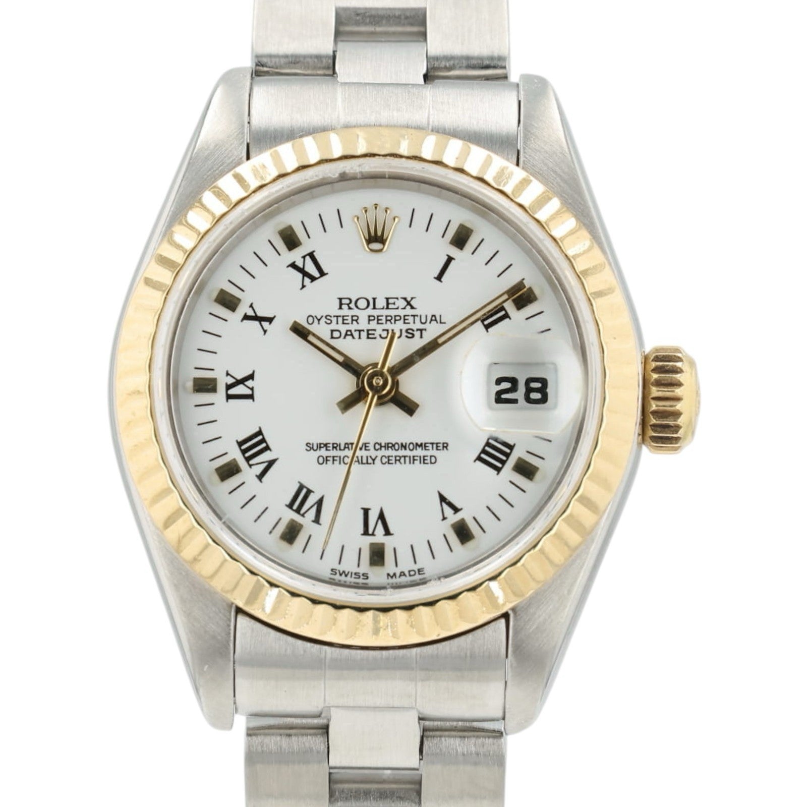 Rolex Lady-Datejust White Dial 18k Yellow Gold & Steel 26mm Automatic 69173