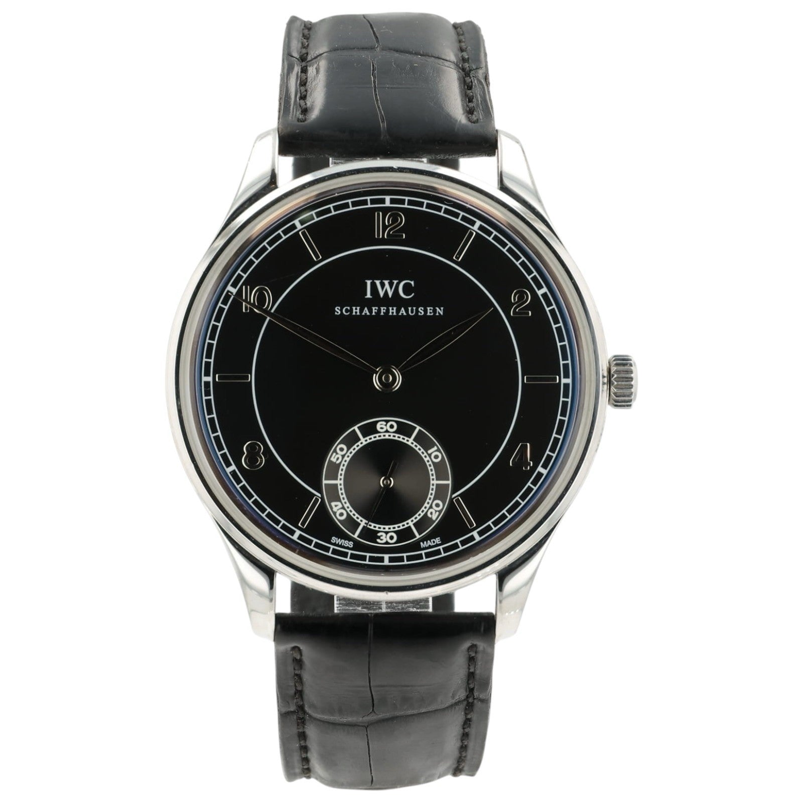IWC Portugiesser Black Dial Stainless Steel Manual Wind Men’s Watch IW544501