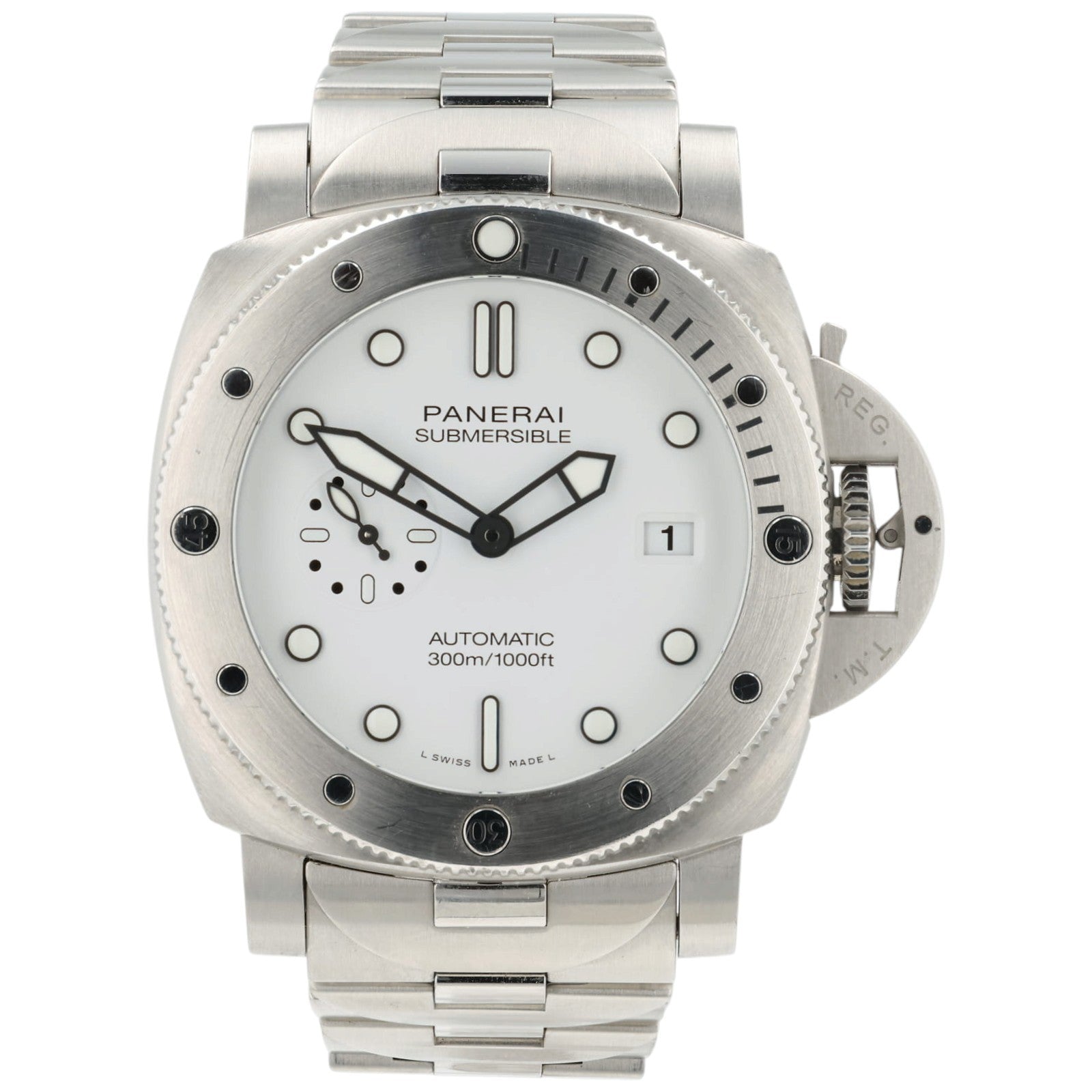 Panerai Submersible White Dial Stainless Steel 44mm Automatic Mens PAM01226