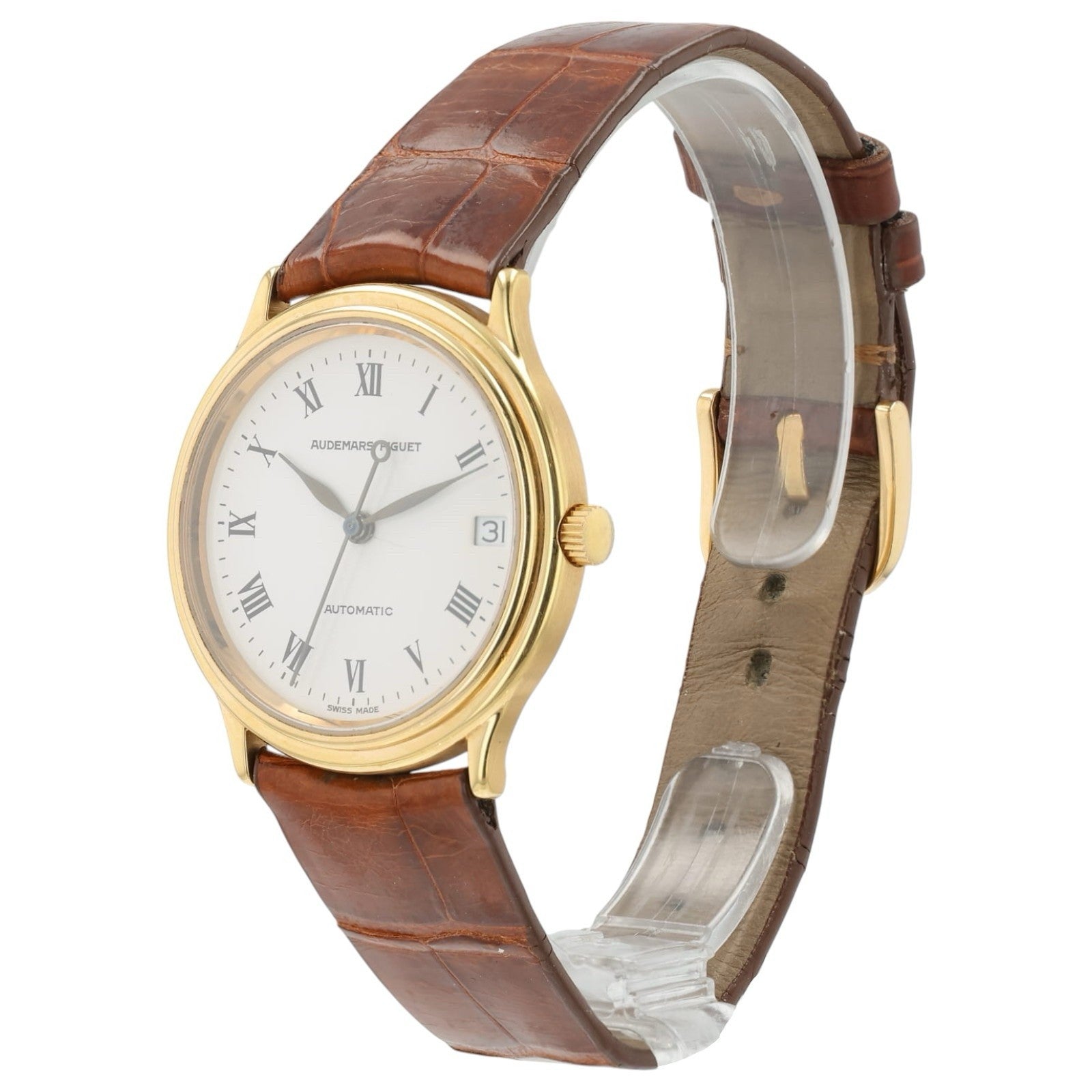 Audemars Piguet White Dial Steel 18k Rose Gold 33mm Automatic Watch 14406OR