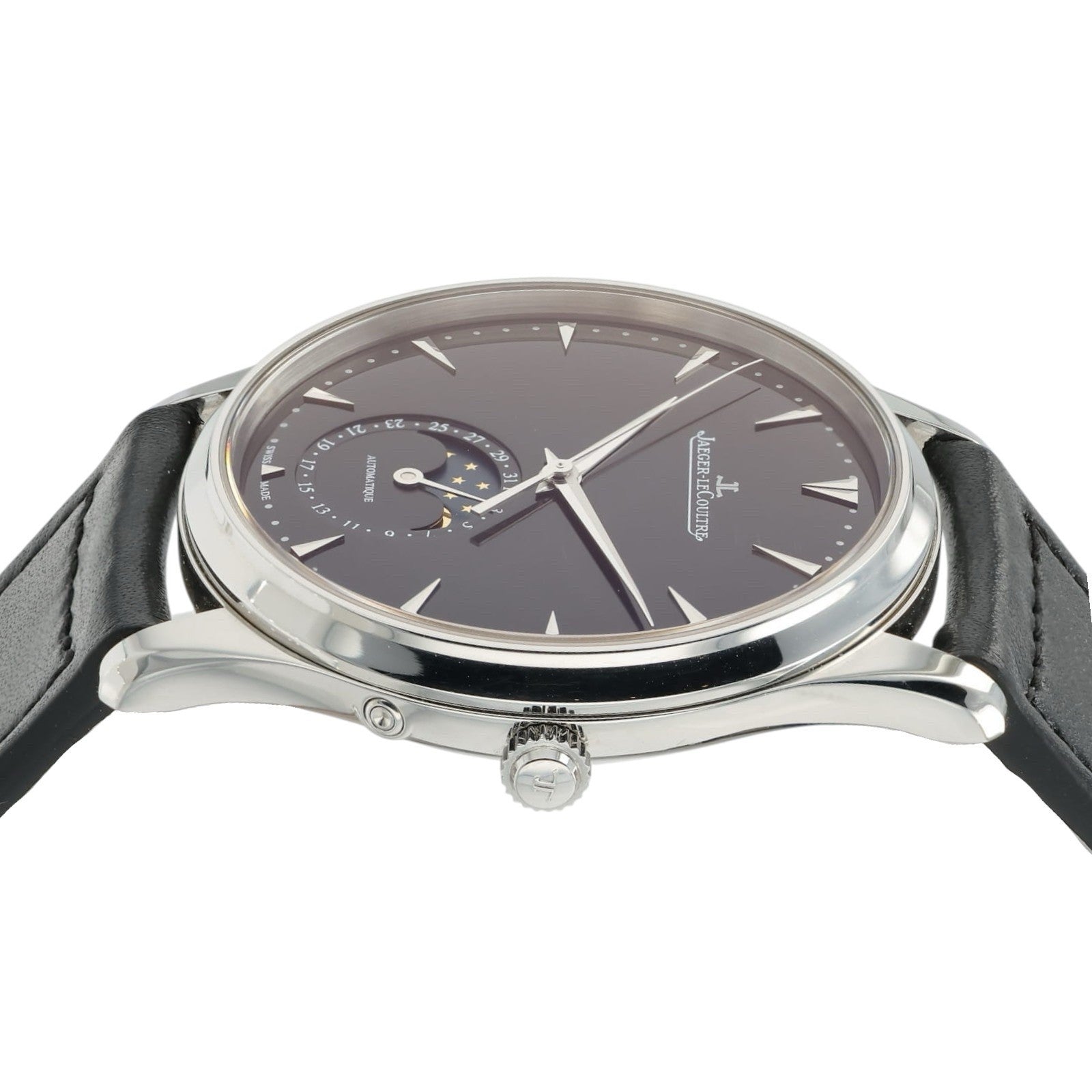 LeCoultre Ultra Thin Moon Black Dial Stainless Steel 39mm Auto Watch Q1368470
