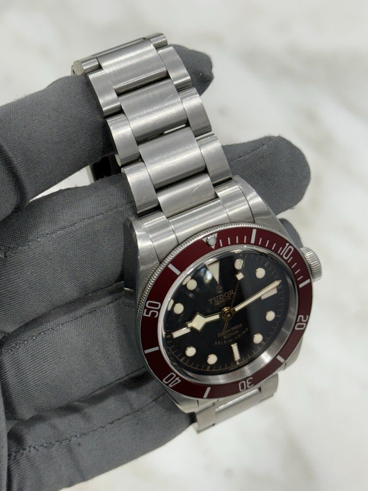 Tudor Black Bay Smiley Stainless Steel Red 41mm Automatic Watch 79220R - B/P