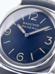 Panerai Radiomir Stainless Steel Blue Dial 45mm Manual Wind Mens Watch PAM01383