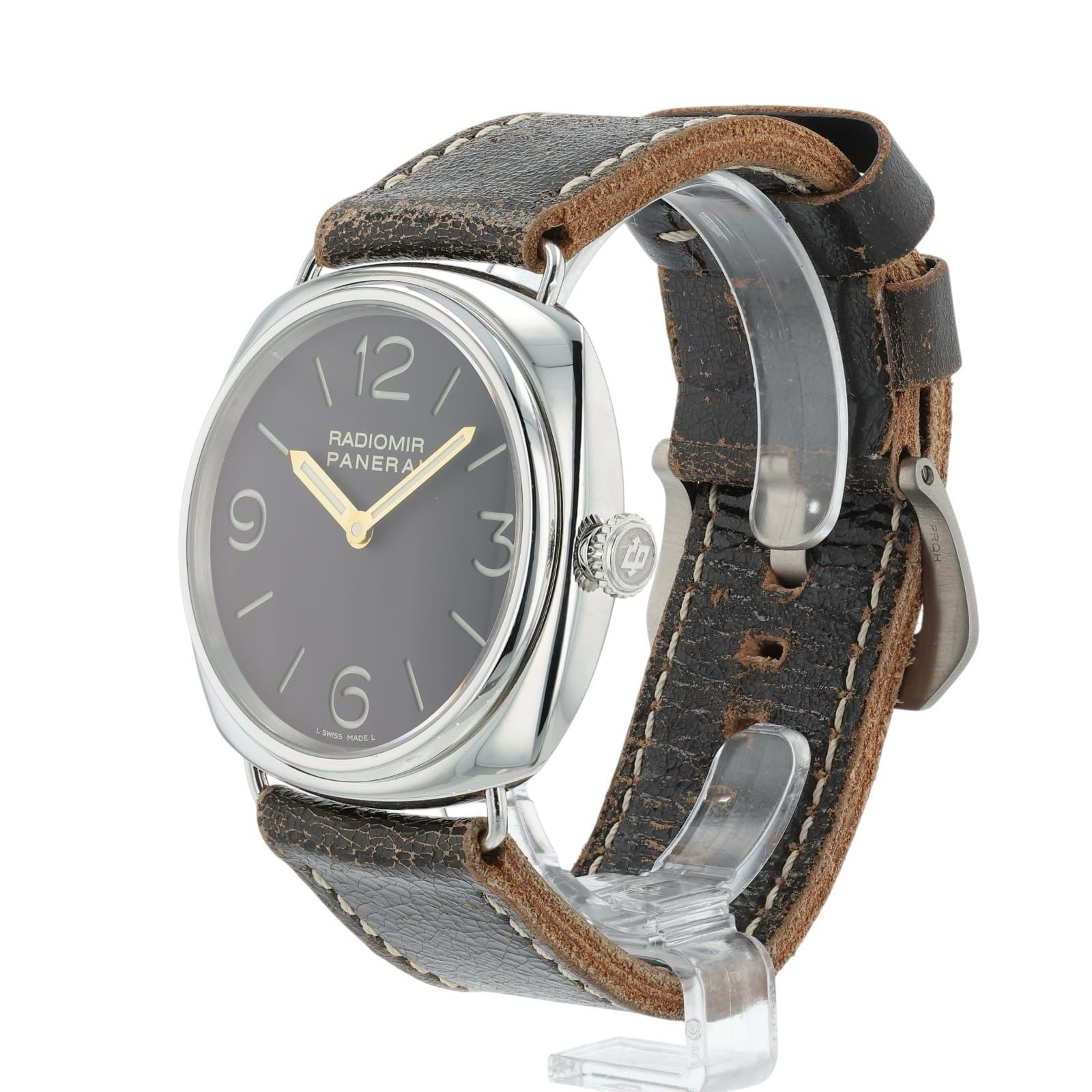 Panerai Radiomir Brown Dial Stainless Steel 47mm Manual Wind Mens Watch PAM00232