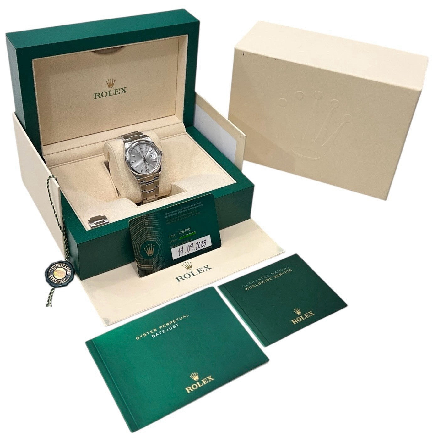 Rolex Datejust Stainless Steel Silver Color Dial 36mm Automatic Mens 126200