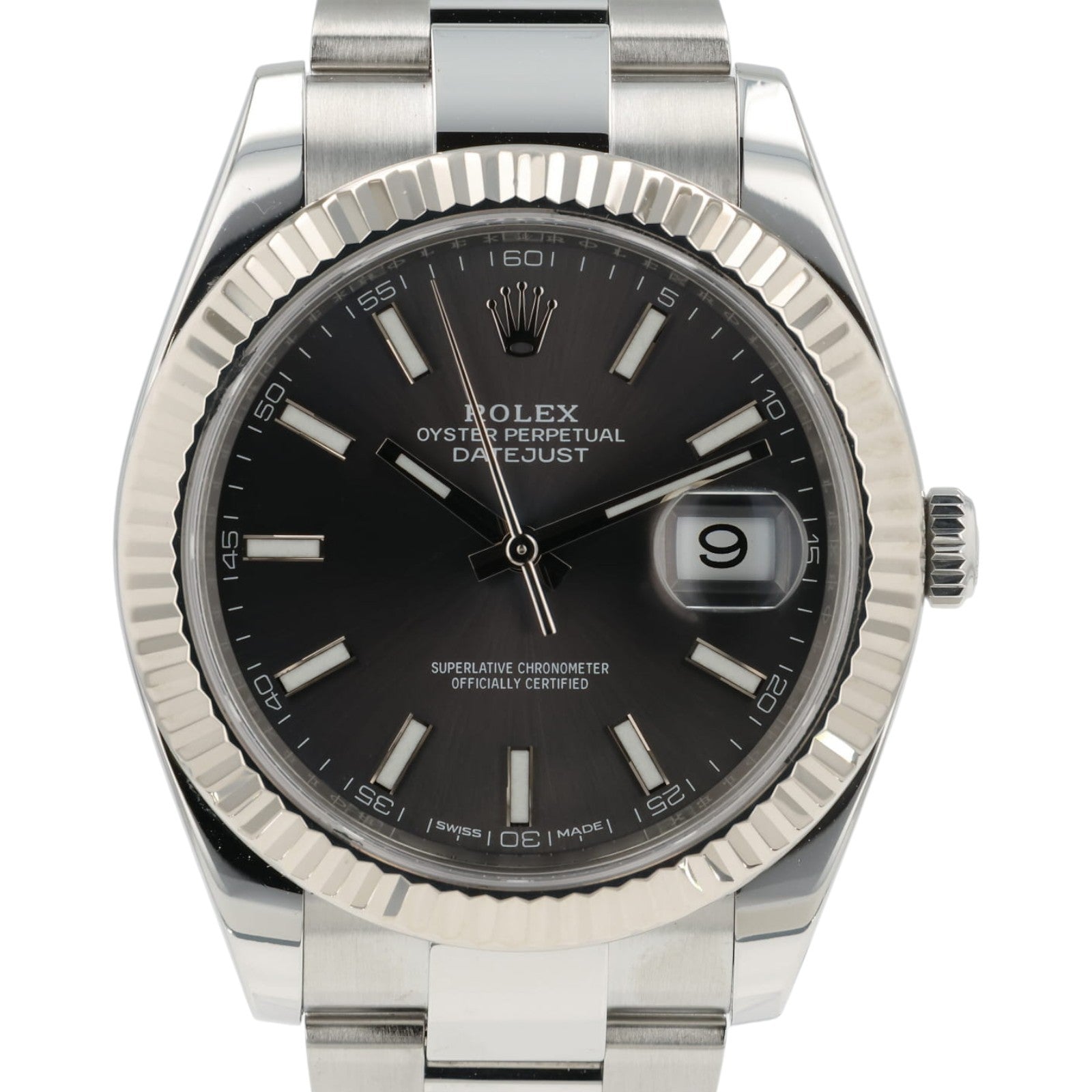 Rolex Datejust Rhodium Dial Stainless Steel 41mm Automatic Mens Watch 126334