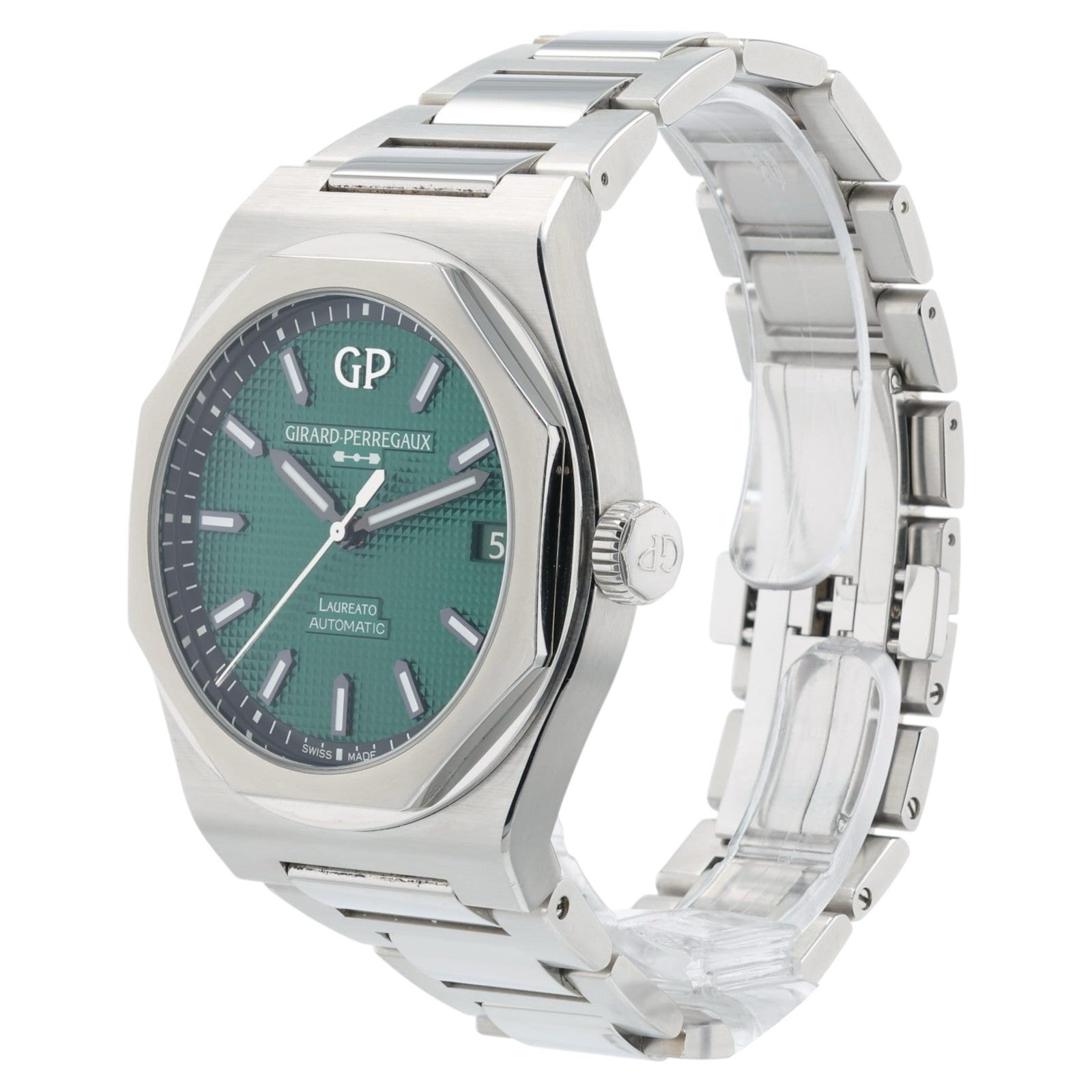 Girard Perregaux Laureato Green Dial Stainless Steel 42mm Auto Men’s Watch 81010