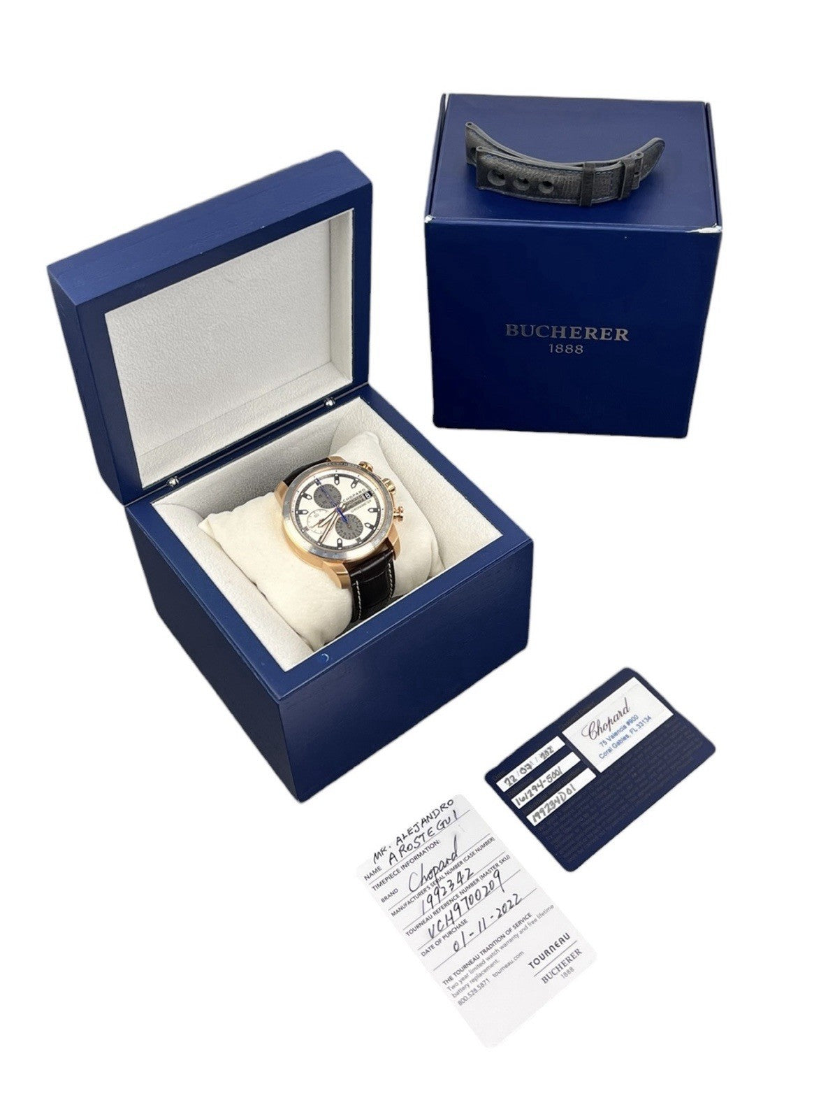 Chopard Grand Prix De Monaco 18k Rose Gold Silver Dial 44mm Auto 161294-5001