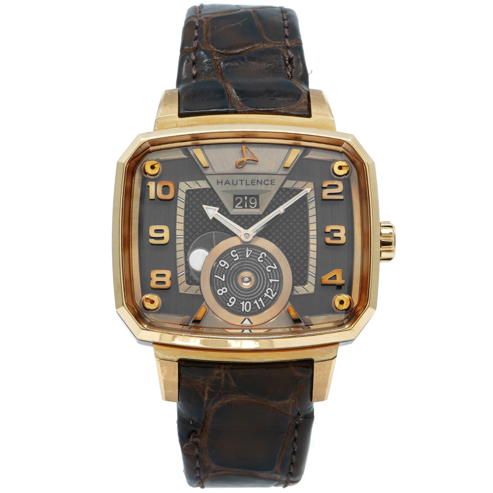 Hautlence Destination 04 Grey Dial 18 Rose Gold Dual Time Mens Watch MTE002236