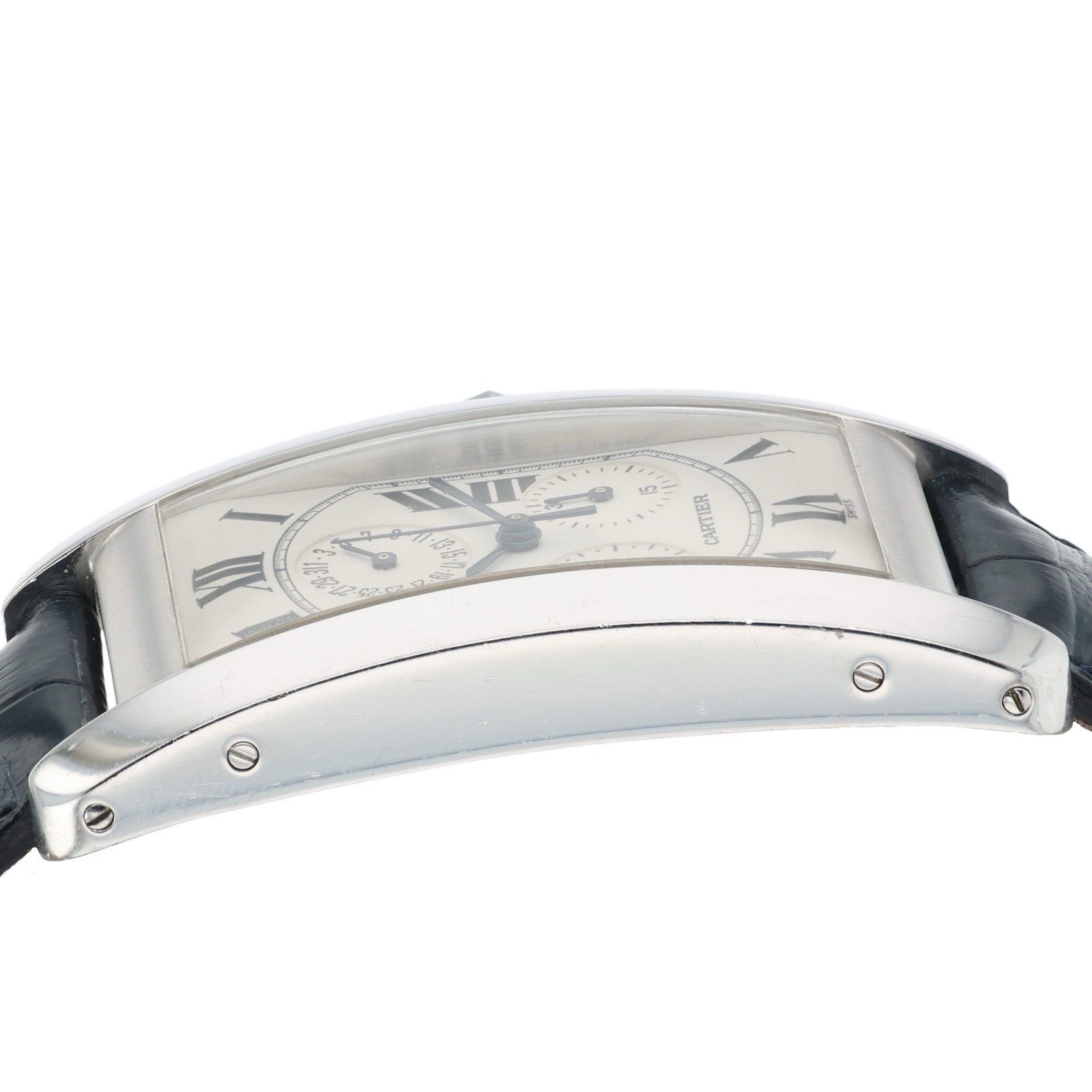 Cartier Tank Americaine 18k White Gold Silver Dial 27x45mm Quartz Men’s 2312