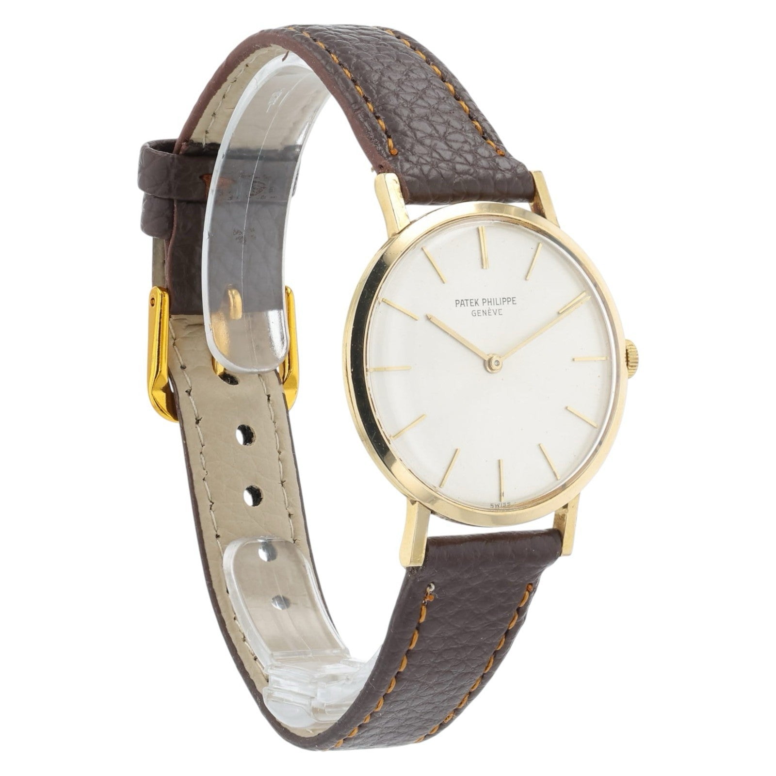 Patek Philippe Vintage 18k Yellow Gold Silver Dial 33mm Manual Wind Mens 3537