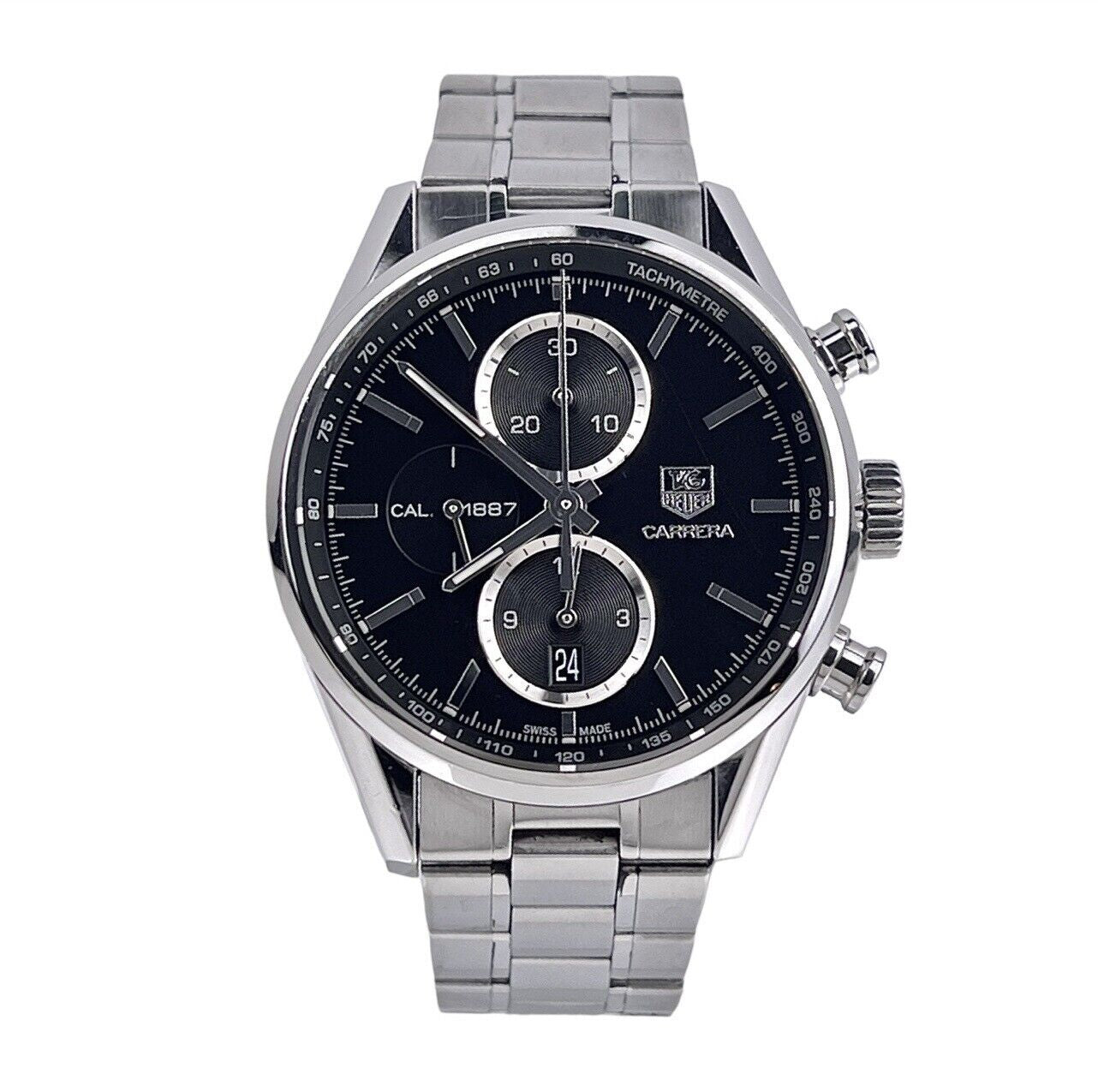 Tag Heuer Carrera Chronograph Stainless Steel Watch CAR2110 With B&P 2011