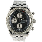 Breitling Chronograph Diamond Bezel Black Dial 44mm Automatic Men’s Watch A13356