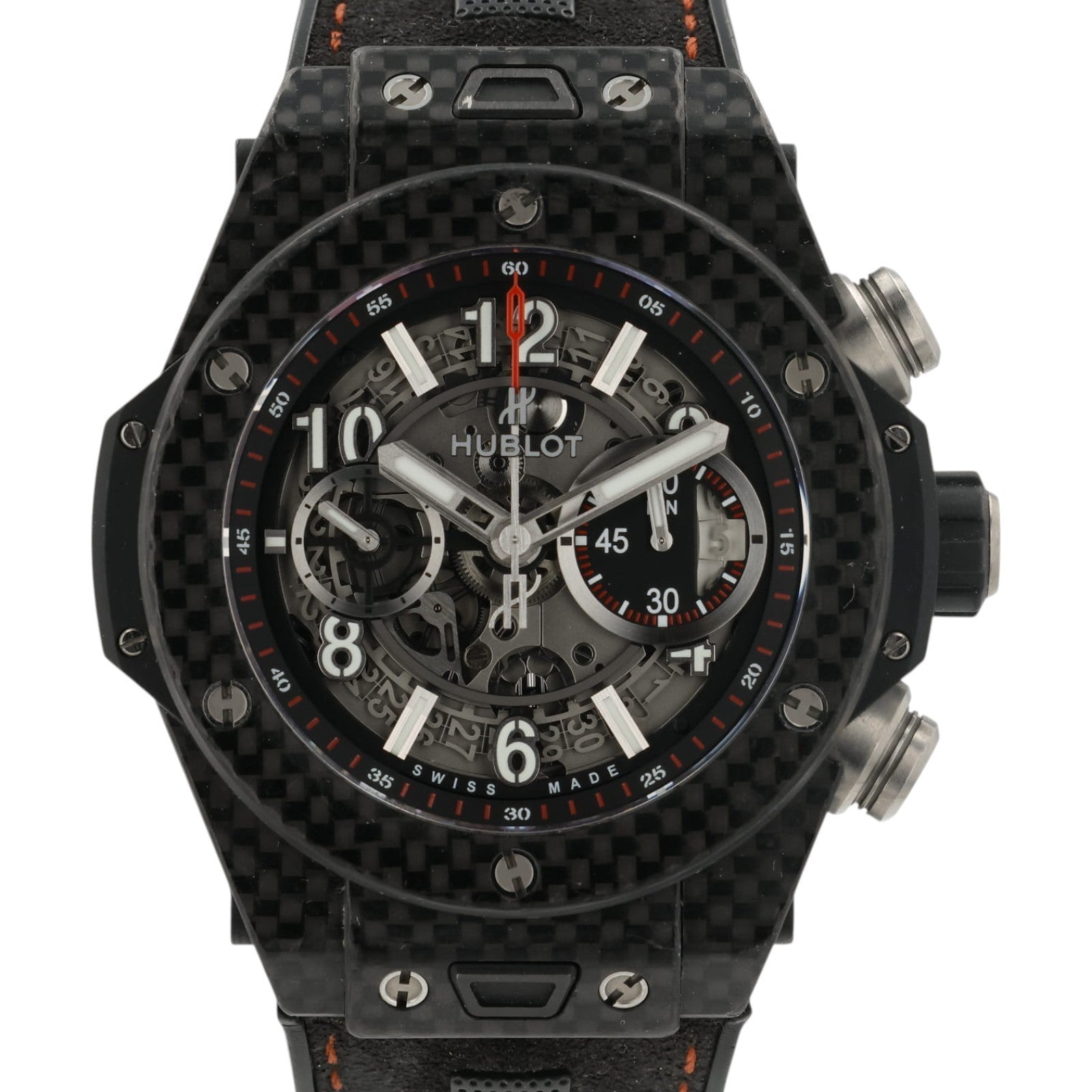 Hublot Carbon Fiber Big Bang Unico Skeleton Dial Carbon 45mm Mens 411.QX.1170.RX