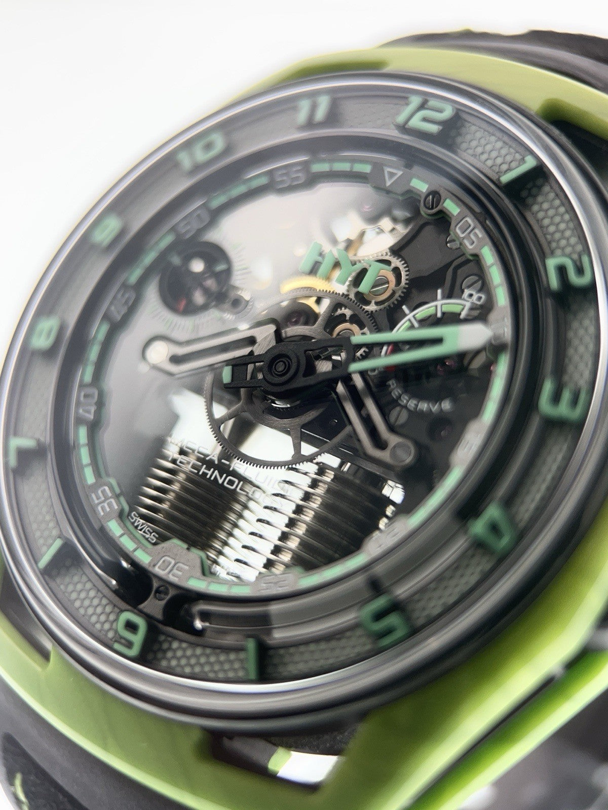 HYT Hastroid Green Laser Titanium & Carbon Black Dial 48mm Manual Wind Watch