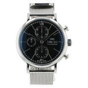 IWC Portofino Chronograph Steel Black Dial 42mm Automatic Mens Watch IW391010