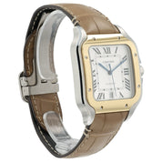 Cartier Santos Silver Dial Gold & Steel 39x47mm Manual Wind Men’s Watch W2SA0006