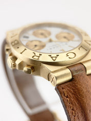 Bulgari Diagono 18k Yellow Gold White Dial 35mm Automatic Men’s Watch CH35G