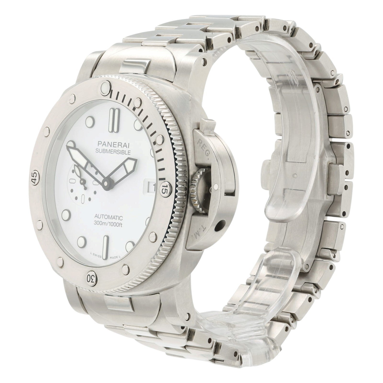 Panerai Submersible White Dial Stainless Steel 44mm Automatic Mens PAM01226